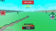 The fuel depletes in Build a Tractor as you keep covering distance (Image via Roblox)